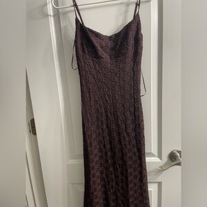 Adoni Mesh Midi Dress in Dark Chocolate
Bardot